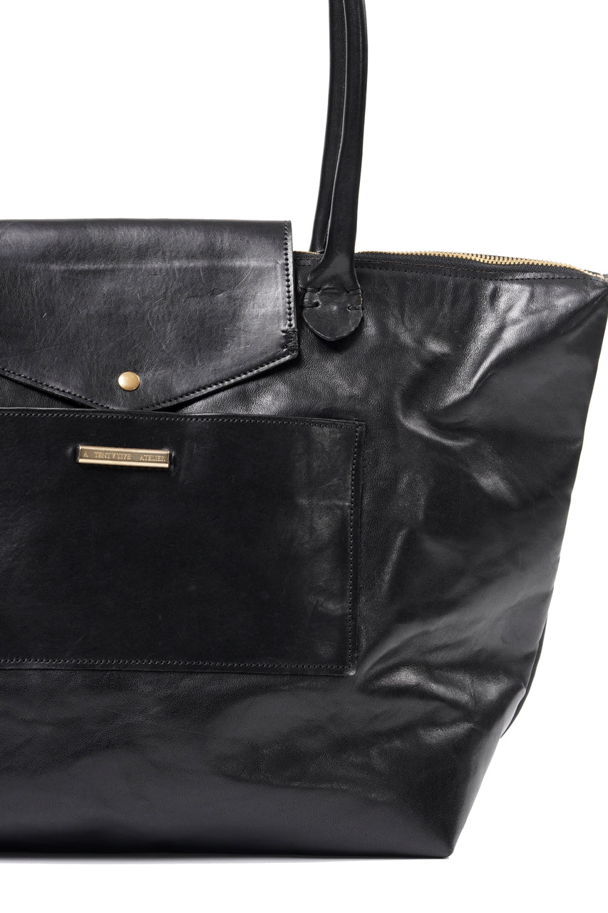 画像をギャラリービューアに読み込む, A TENTATIVE ATELIER exclusive V.De Sica TRAVEL TOTE BAG / VACHETTA HORSE LEATHER (BLACK)