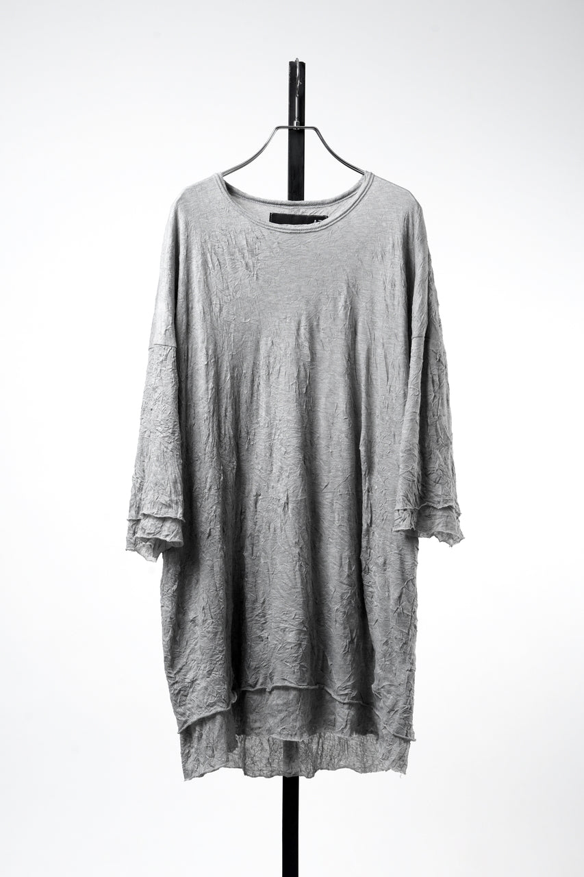 画像をギャラリービューアに読み込む, A.F ARTEFACT OVERSIZED LAYER T-SHIRT / GAUZE WASHER JERSEY (L.GREY)