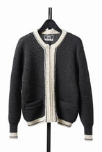 画像をギャラリービューアに読み込む, LASTMAN CHAMPS KNIT CARDIGAN (BLACK)