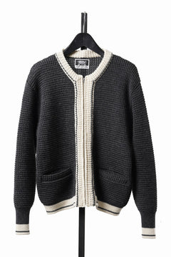 画像をギャラリービューアに読み込む, LASTMAN CHAMPS KNIT CARDIGAN (BLACK)