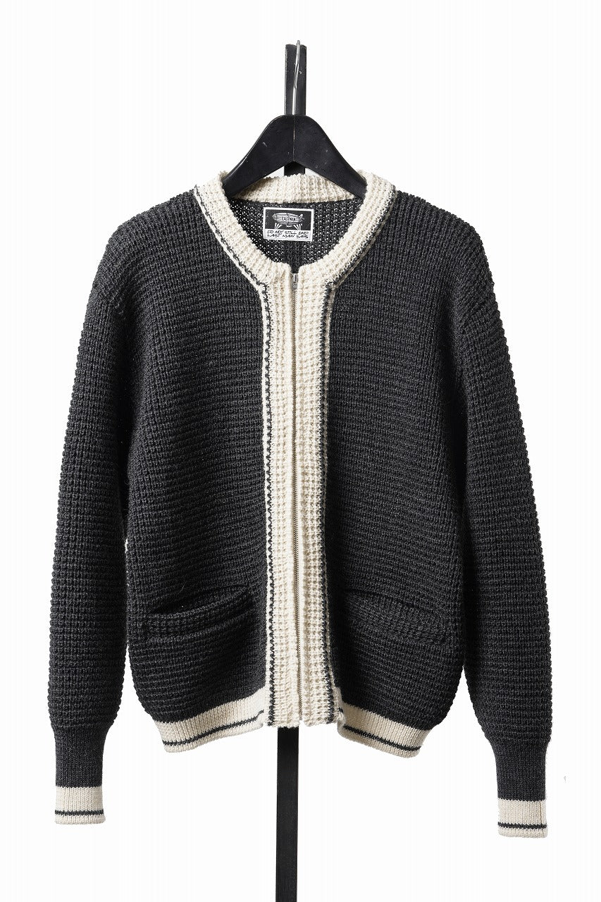 画像をギャラリービューアに読み込む, LASTMAN CHAMPS KNIT CARDIGAN (BLACK)