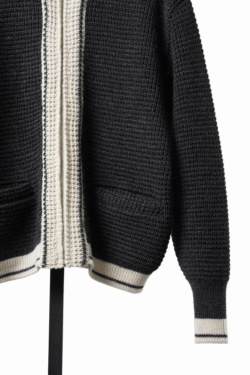 画像をギャラリービューアに読み込む, LASTMAN CHAMPS KNIT CARDIGAN (BLACK)