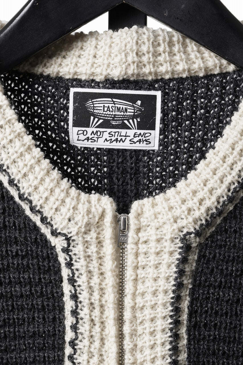 画像をギャラリービューアに読み込む, LASTMAN CHAMPS KNIT CARDIGAN (BLACK)