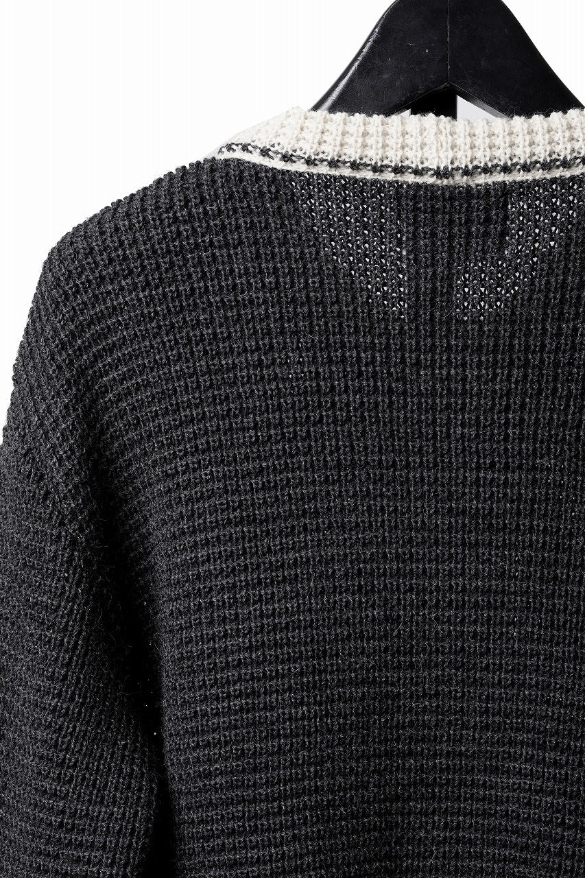 画像をギャラリービューアに読み込む, LASTMAN CHAMPS KNIT CARDIGAN (BLACK)