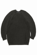 画像をギャラリービューアに読み込む, 【SAMPLE SALE】A.F ARTEFACT LOWGAUGE CABLE KNIT PULLOVER LADDER-SLEEVE (KHAKI)