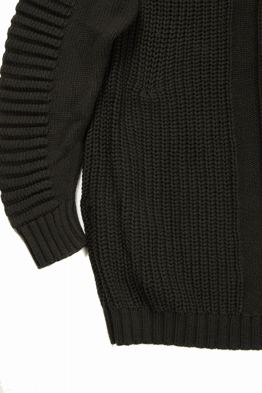 画像をギャラリービューアに読み込む, 【SAMPLE SALE】A.F ARTEFACT LOWGAUGE CABLE KNIT PULLOVER LADDER-SLEEVE (KHAKI)