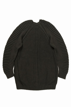 画像をギャラリービューアに読み込む, 【SAMPLE SALE】A.F ARTEFACT LOWGAUGE CABLE KNIT PULLOVER LADDER-SLEEVE (KHAKI)