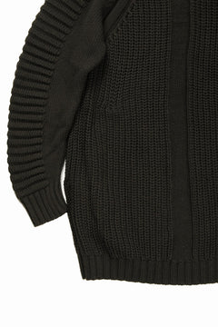 画像をギャラリービューアに読み込む, 【SAMPLE SALE】A.F ARTEFACT LOWGAUGE CABLE KNIT PULLOVER LADDER-SLEEVE (KHAKI)