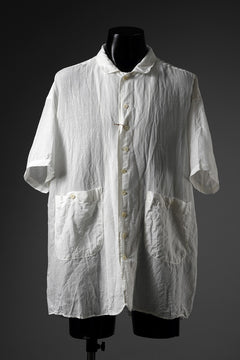 画像をギャラリービューアに読み込む, KLASICA "SH-052" BACK FLAP H/S SHIRTS with BIG POCKETS / TRANSLUCENT VINTAGE FACE WEAVE (WHITE)
