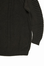 画像をギャラリービューアに読み込む, 【SAMPLE SALE】A.F ARTEFACT LOWGAUGE CABLE KNIT PULLOVER LADDER-SLEEVE (KHAKI)