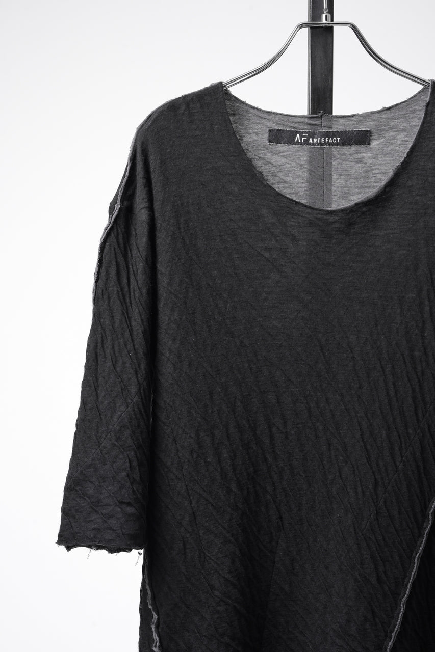 画像をギャラリービューアに読み込む, 【SAMPLE】A.F ARTEFACT EXPOSED SEAM RAW EDGE T-SHIRT / DOUBLEFACE BONDED JERSEY (BLACK)