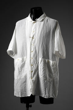 画像をギャラリービューアに読み込む, KLASICA "SH-052" BACK FLAP H/S SHIRTS with BIG POCKETS / TRANSLUCENT VINTAGE FACE WEAVE (WHITE)