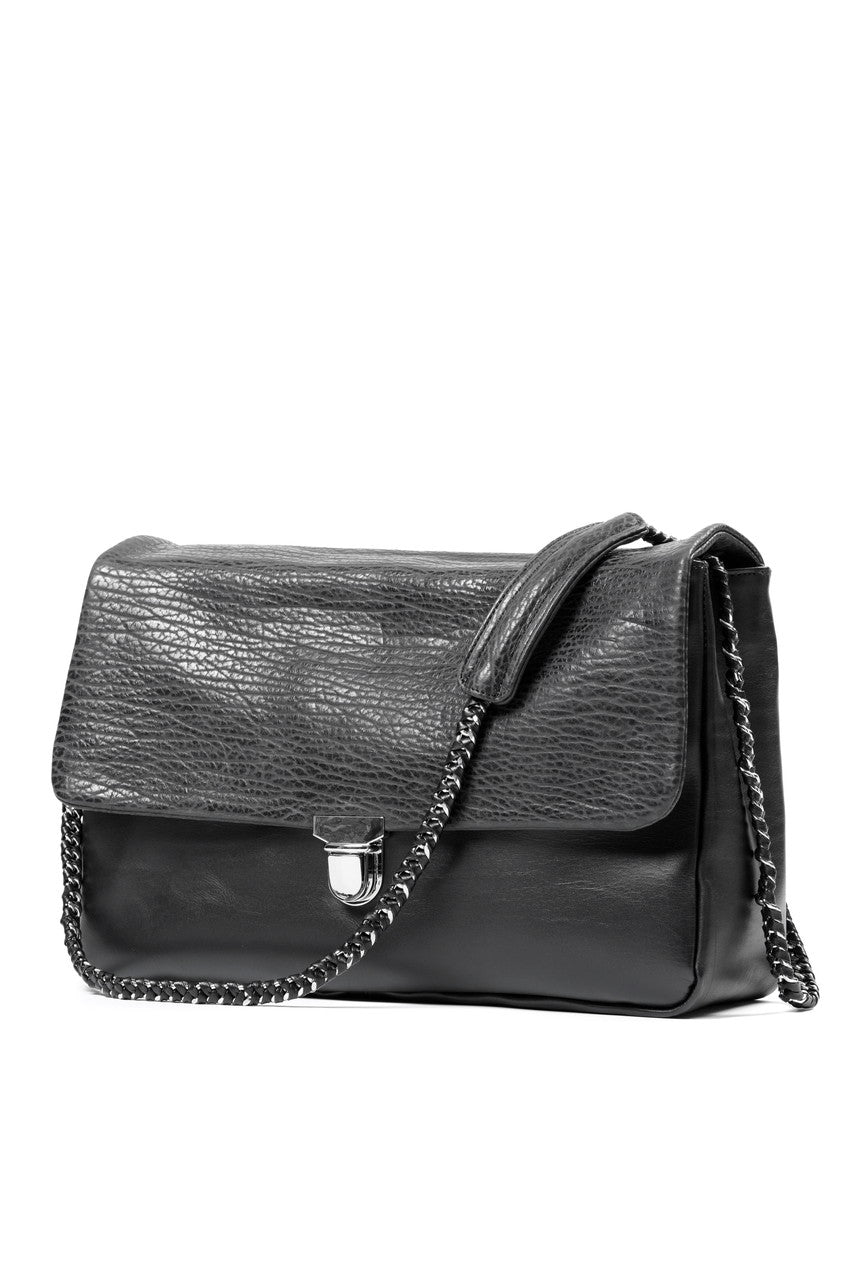 ISAMUKATAYAMA BACKLASH leather pouch 初期 ISAMU KATAYAMA BACKLASH SEAL SKIN + JP STEER BIG CHAIN BAG (BLACK