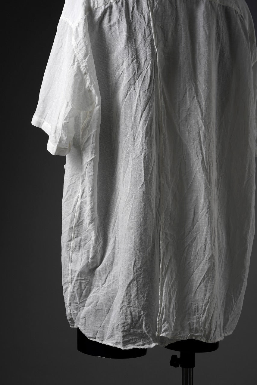 画像をギャラリービューアに読み込む, KLASICA "SH-052" BACK FLAP H/S SHIRTS with BIG POCKETS / TRANSLUCENT VINTAGE FACE WEAVE (WHITE)