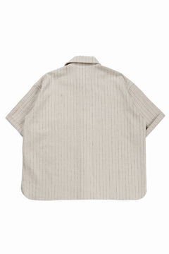 画像をギャラリービューアに読み込む, N/07 OPEN COLLAR H/S SHIRT / HEAVY C/LI BUTCHER STRIPES (BEIGE)