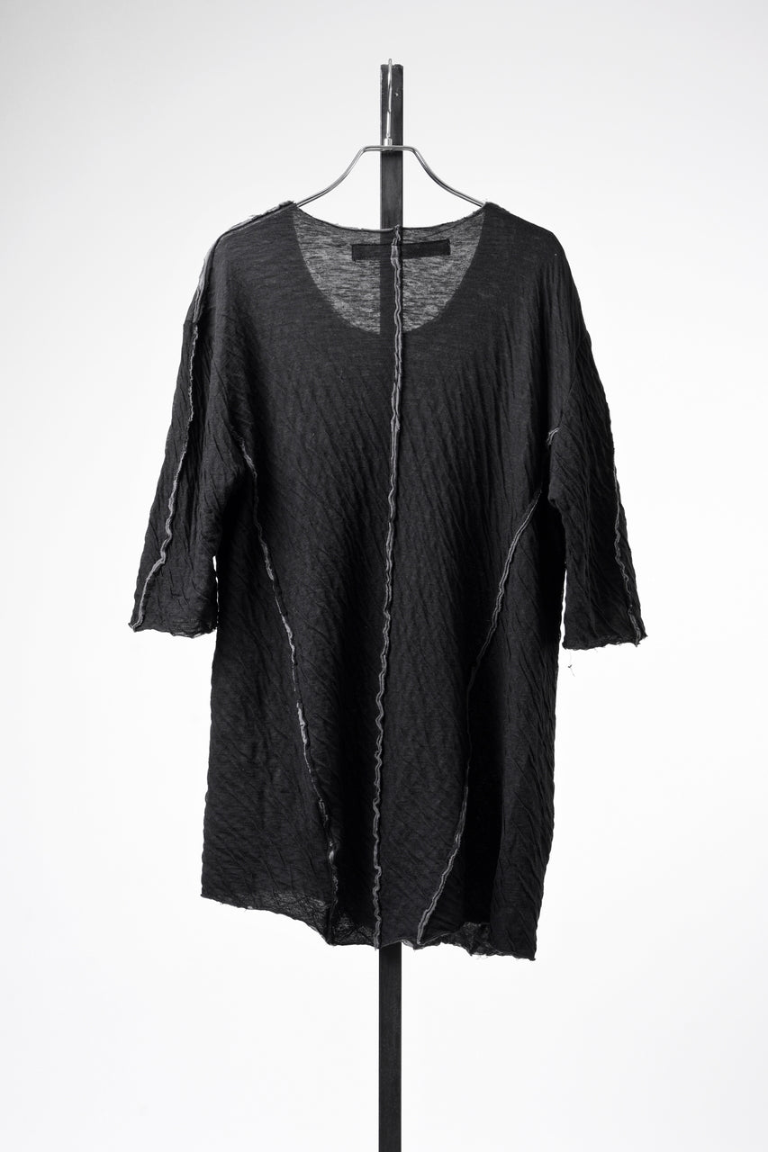 画像をギャラリービューアに読み込む, 【SAMPLE】A.F ARTEFACT EXPOSED SEAM RAW EDGE T-SHIRT / DOUBLEFACE BONDED JERSEY (BLACK)