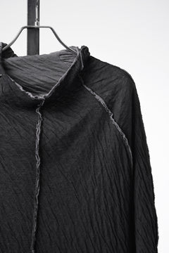 Load image into Gallery viewer, 【SAMPLE】A.F ARTEFACT EXPOSED SEAM RAW EDGE HOODED T-SHIRT / DOUBLEFACE BONDED JERSEY (BLACK)