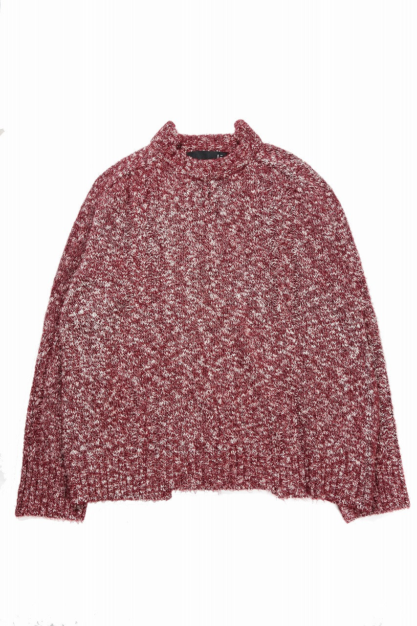 画像をギャラリービューアに読み込む, 【SAMPLE SALE】A.F ARTEFACT KNIT SWEATER / MELANGE WOOL (RED MIX)