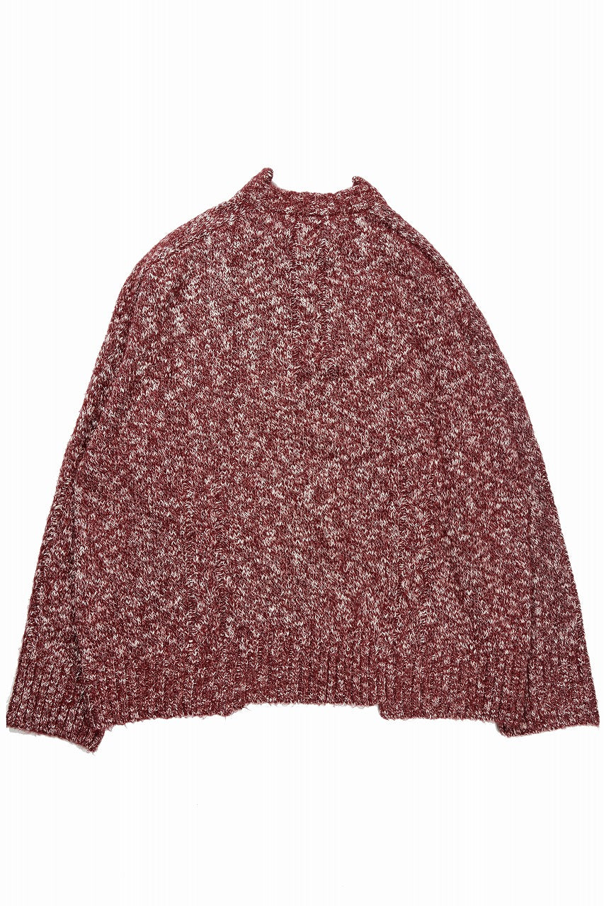 画像をギャラリービューアに読み込む, 【SAMPLE SALE】A.F ARTEFACT KNIT SWEATER / MELANGE WOOL (RED MIX)