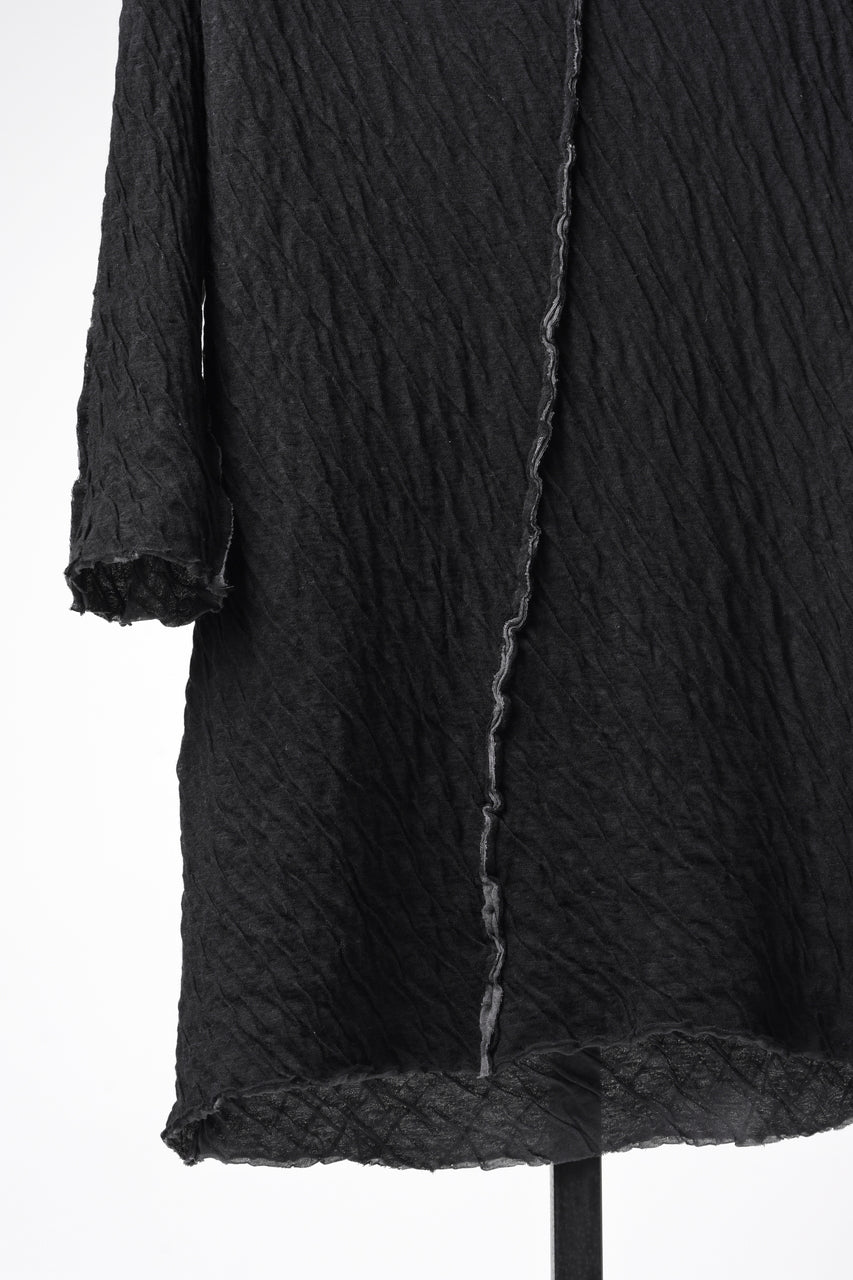 Load image into Gallery viewer, 【SAMPLE】A.F ARTEFACT EXPOSED SEAM RAW EDGE HOODED T-SHIRT / DOUBLEFACE BONDED JERSEY (BLACK)