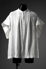 画像をギャラリービューアに読み込む, KLASICA "SH-046" KIMONO SLEEVE SQUARE SHIRTS / TRANSLUCENT VINTAGE FACE WEAVE (WHITE)
