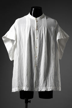 画像をギャラリービューアに読み込む, KLASICA "SH-046" KIMONO SLEEVE SQUARE SHIRTS / TRANSLUCENT VINTAGE FACE WEAVE (WHITE)