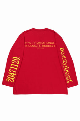 beauty : beast x 20471120 COLLABORATION L/S TEE _3 (RED x YELLOW)