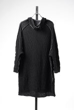 Load image into Gallery viewer, 【SAMPLE】A.F ARTEFACT EXPOSED SEAM RAW EDGE HOODED T-SHIRT / DOUBLEFACE BONDED JERSEY (BLACK)