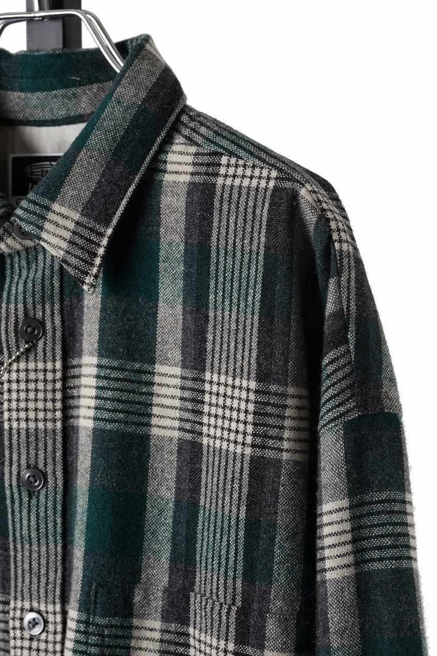 画像をギャラリービューアに読み込む, LASTMAN CLASSIC WOOL SHIRT (GREEN)