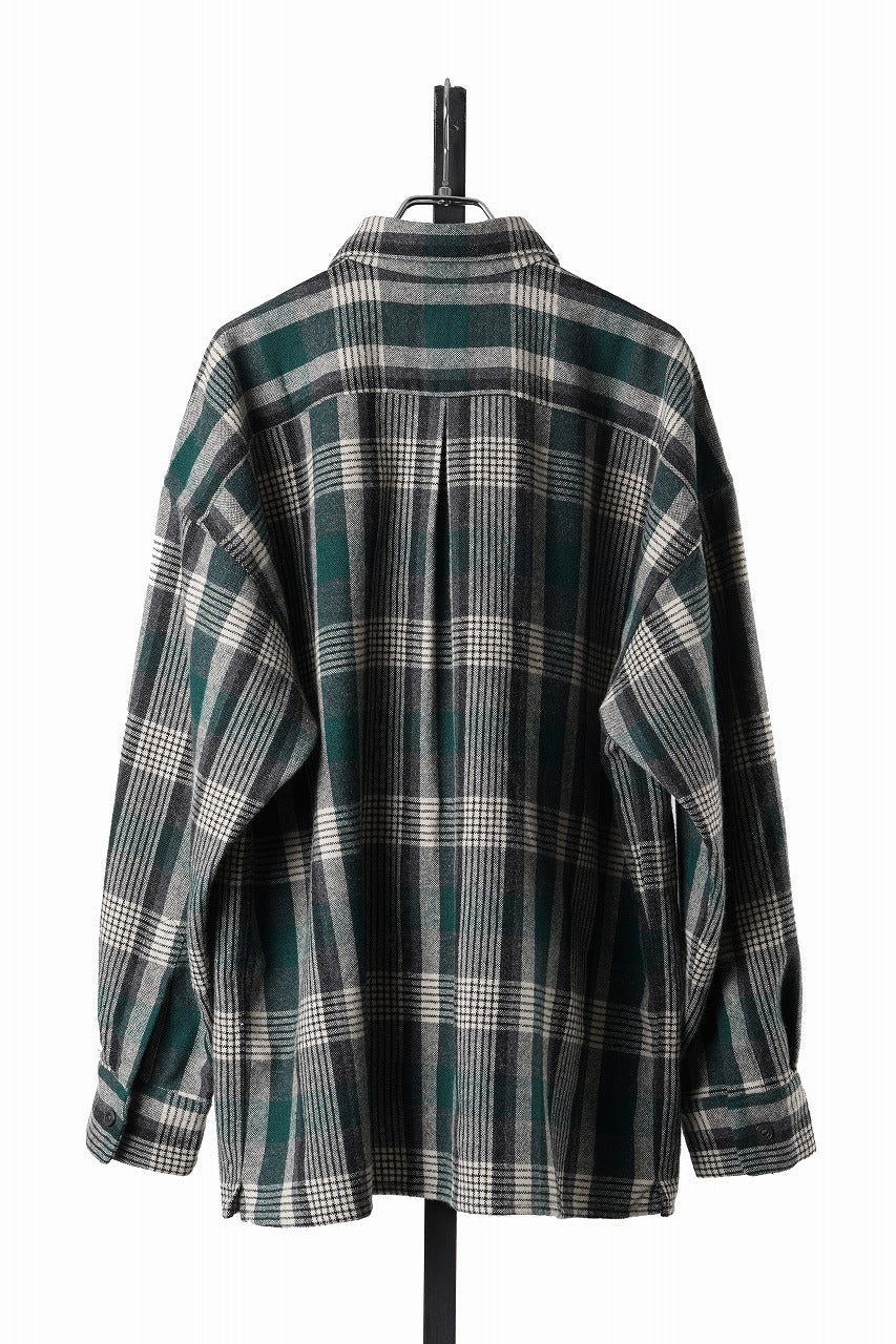 画像をギャラリービューアに読み込む, LASTMAN CLASSIC WOOL SHIRT (GREEN)