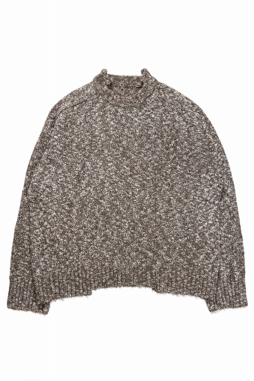 SAMPLE SALE】A.F ARTEFACT KNIT SWEATER / MELANGE WOOL (KHAKI)の