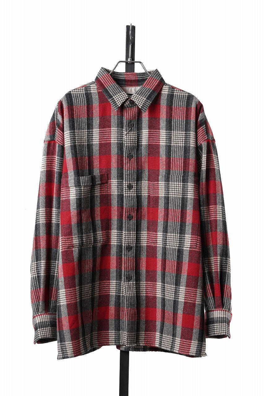 画像をギャラリービューアに読み込む, LASTMAN CLASSIC WOOL SHIRT (RED)