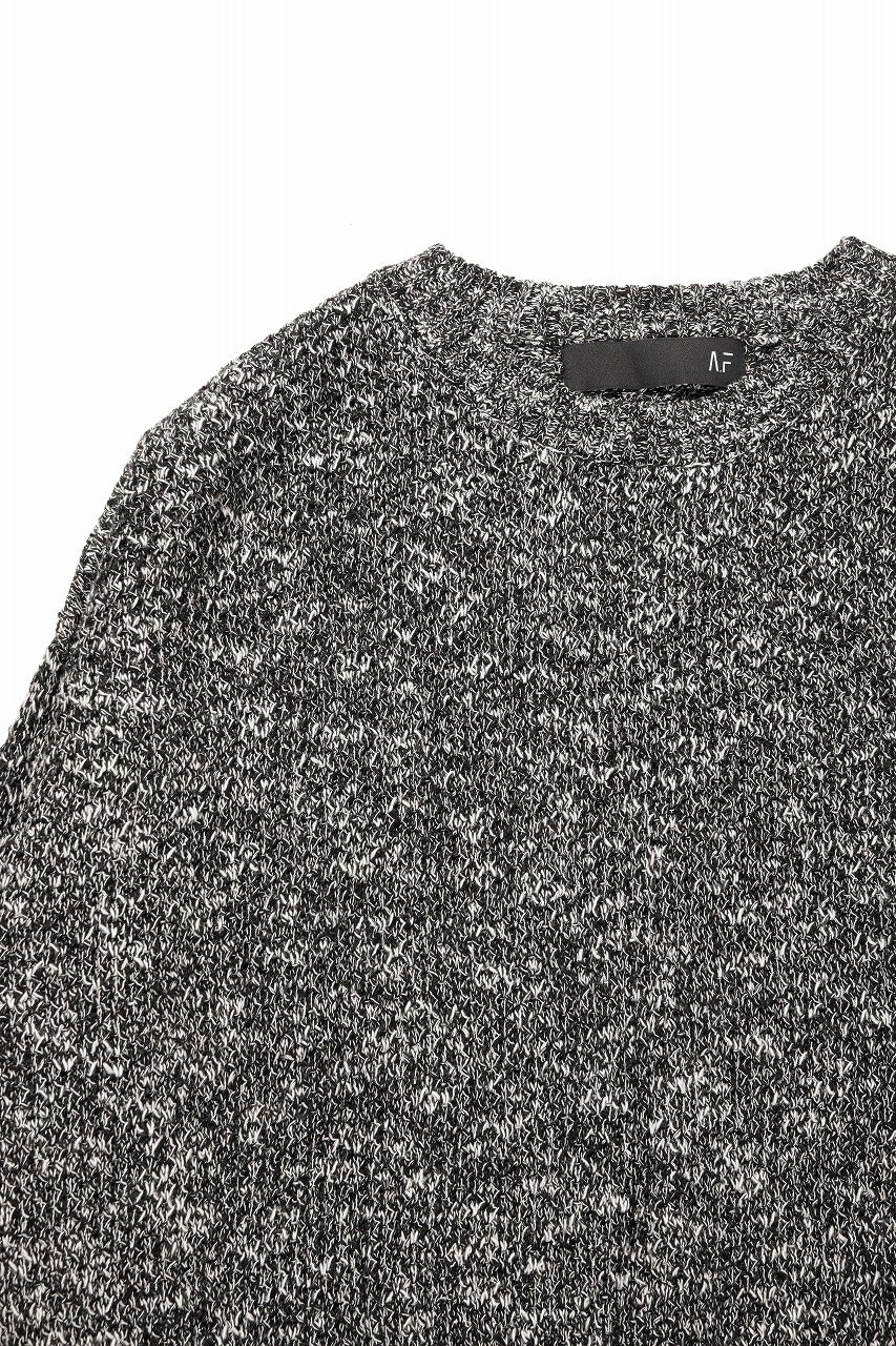 画像をギャラリービューアに読み込む, 【SAMPLE SALE】A.F ARTEFACT OVER SIZED KNIT SWEATER / MELANGE WOOL (BLACK)