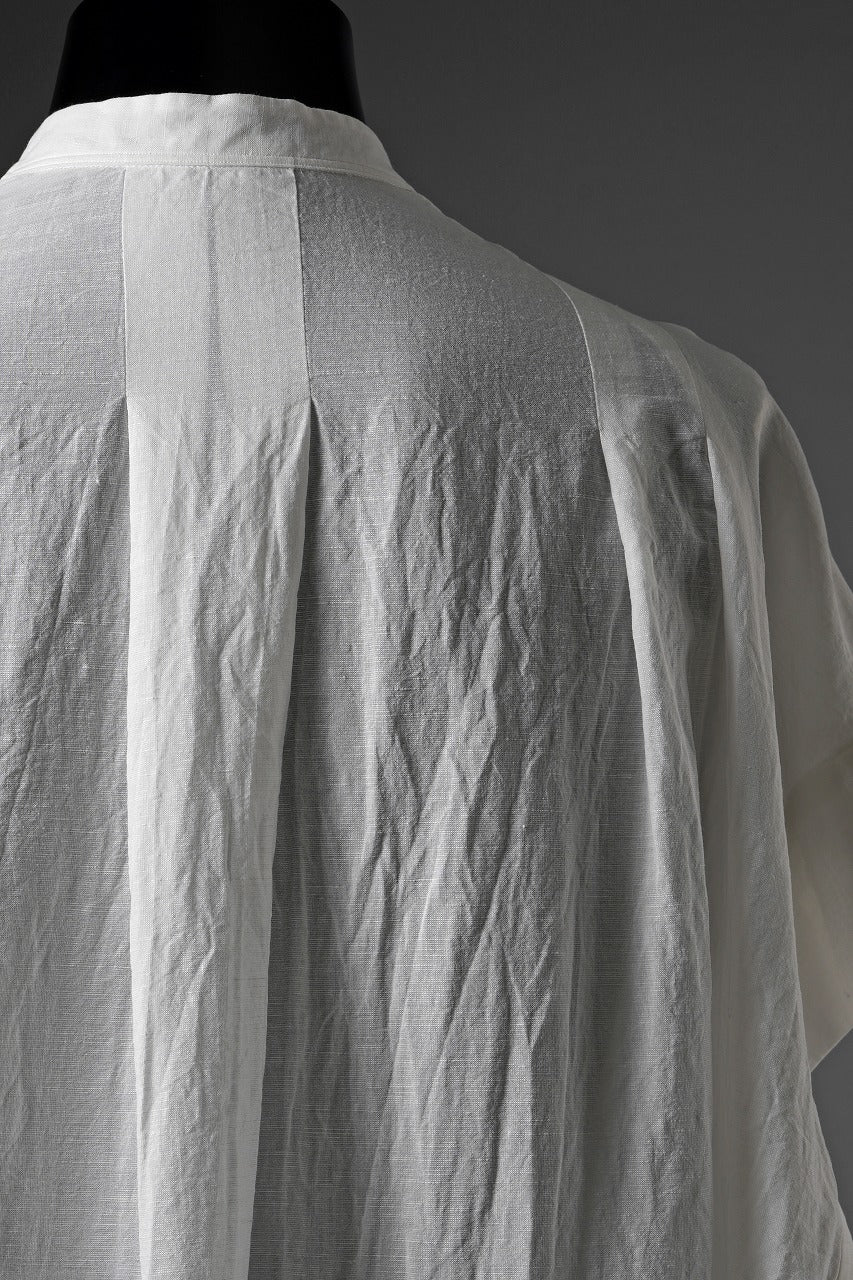 画像をギャラリービューアに読み込む, KLASICA "SH-046" KIMONO SLEEVE SQUARE SHIRTS / TRANSLUCENT VINTAGE FACE WEAVE (WHITE)