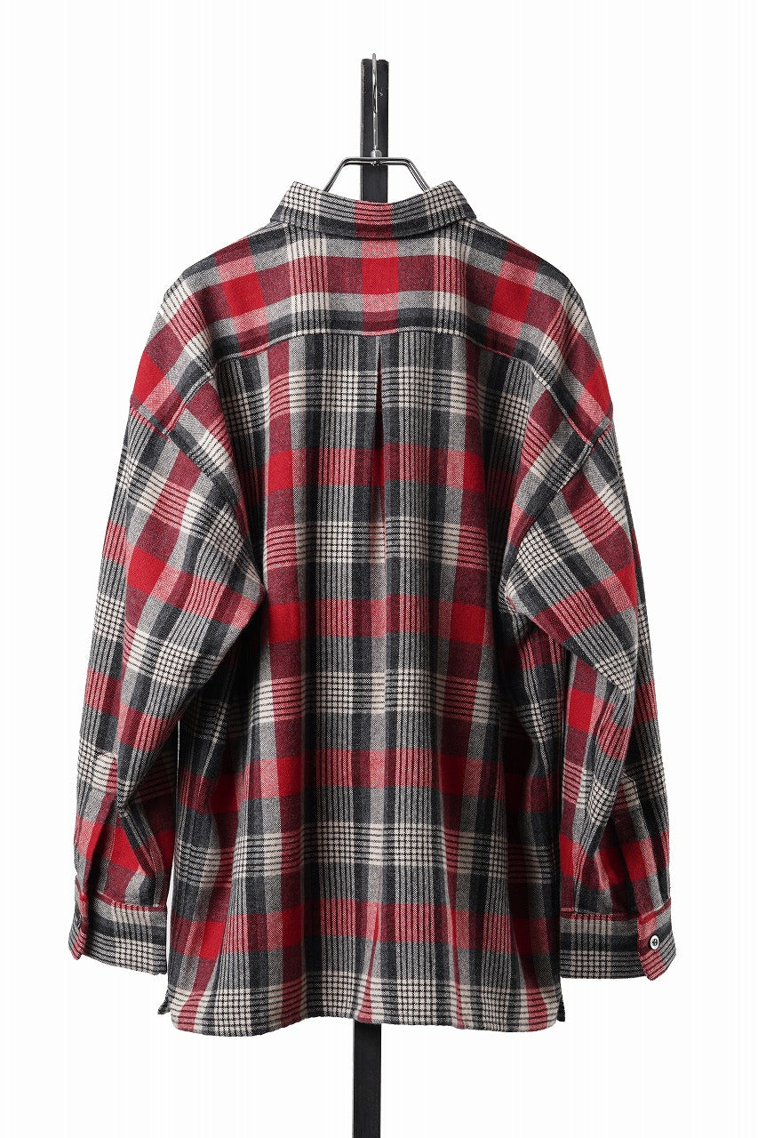 画像をギャラリービューアに読み込む, LASTMAN CLASSIC WOOL SHIRT (RED)