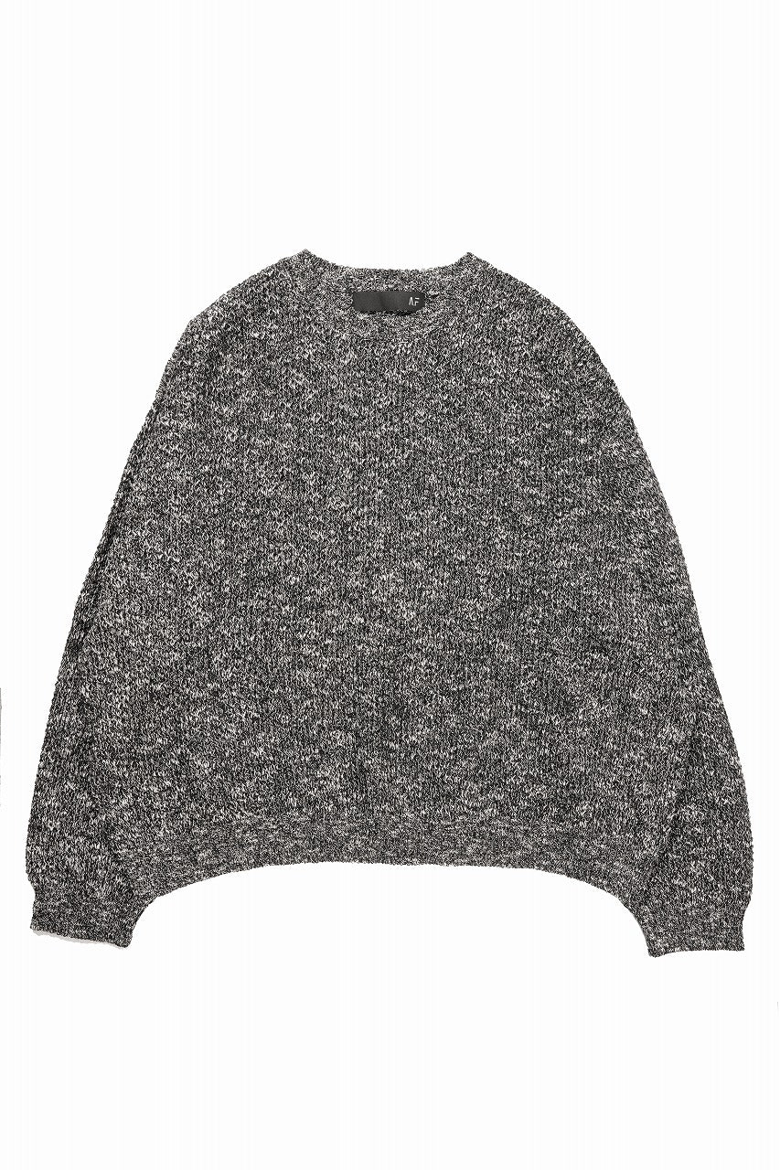 画像をギャラリービューアに読み込む, 【SAMPLE SALE】A.F ARTEFACT OVER SIZED KNIT SWEATER / MELANGE WOOL (BLACK)