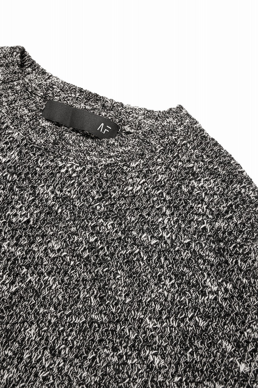 画像をギャラリービューアに読み込む, 【SAMPLE SALE】A.F ARTEFACT OVER SIZED KNIT SWEATER / MELANGE WOOL (BLACK)