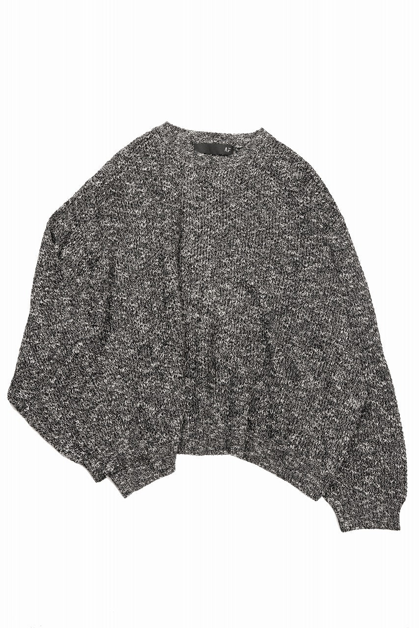 画像をギャラリービューアに読み込む, 【SAMPLE SALE】A.F ARTEFACT OVER SIZED KNIT SWEATER / MELANGE WOOL (BLACK)