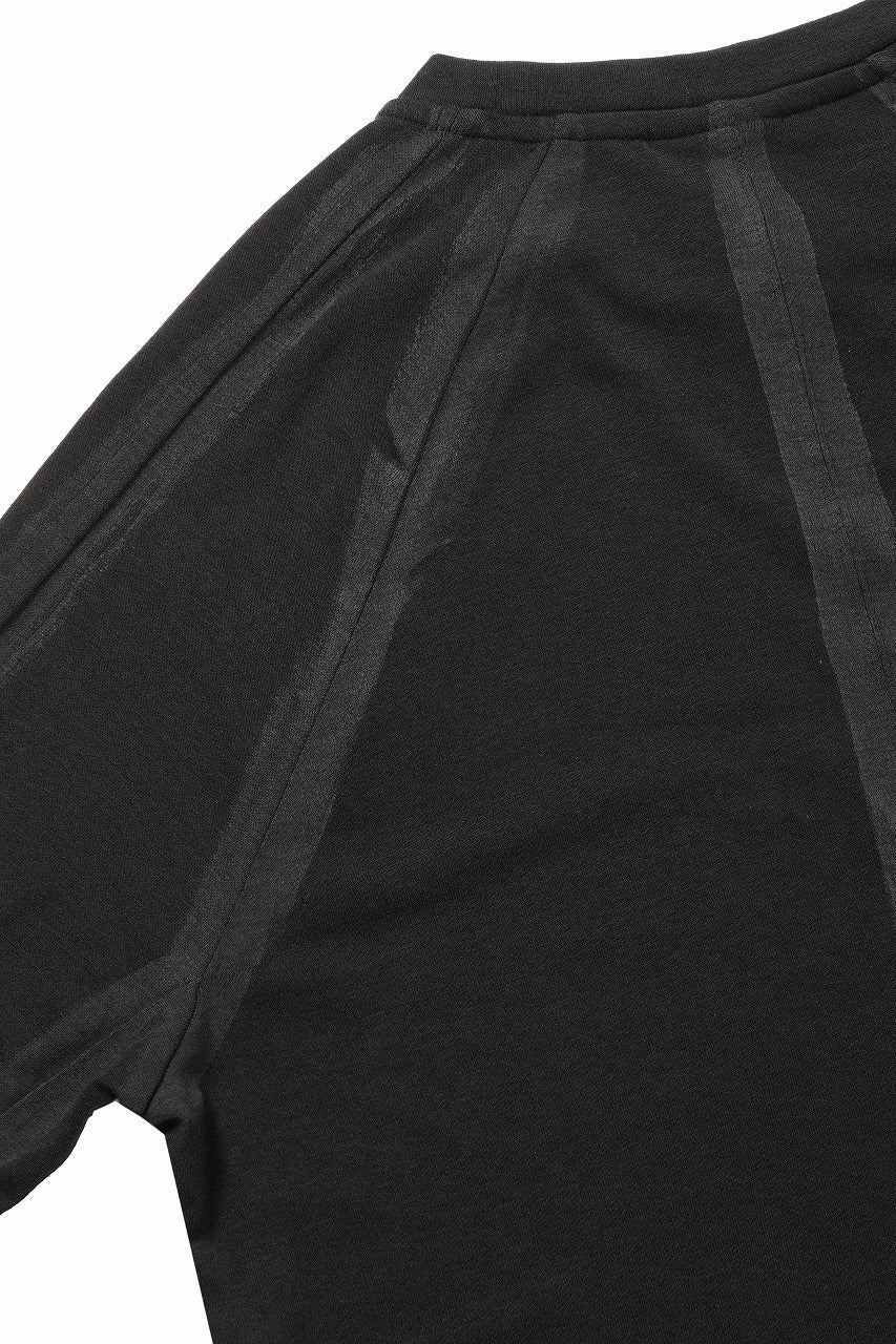 thom/krom HAND PAINTED LONG SLEEVE T-SHIRT / SOFT FLUFFY JERSEY (BLACK)