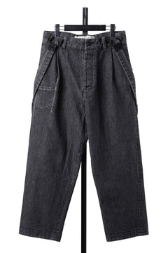 画像をギャラリービューアに読み込む, A TENTATIVE ATELIER exclusive George II PAINTER'S CROSS BAND PANTS (WASHED BLACK STRIPE)