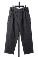 A TENTATIVE ATELIER exclusive George II PAINTER'S CROSS BAND PANTS (WASHED BLACK STRIPE)