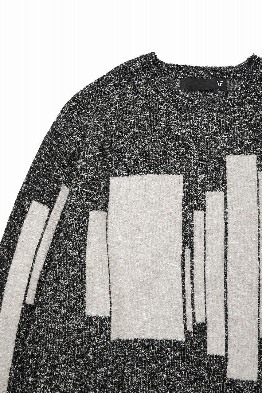 画像をギャラリービューアに読み込む, 【SAMPLE SALE】A.F ARTEFACT GEO PATTERN KNIT TOPS (GREY x BEIGE)