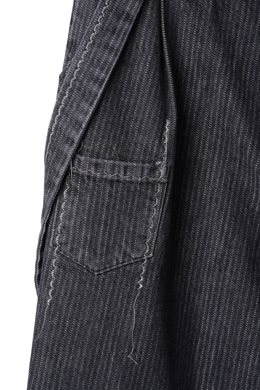 画像をギャラリービューアに読み込む, A TENTATIVE ATELIER exclusive George II PAINTER'S CROSS BAND PANTS (WASHED BLACK STRIPE)