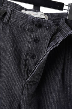 画像をギャラリービューアに読み込む, A TENTATIVE ATELIER exclusive George II PAINTER'S CROSS BAND PANTS (WASHED BLACK STRIPE)