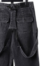 画像をギャラリービューアに読み込む, A TENTATIVE ATELIER exclusive George II PAINTER'S CROSS BAND PANTS (WASHED BLACK STRIPE)