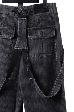 画像をギャラリービューアに読み込む, A TENTATIVE ATELIER exclusive George II PAINTER'S CROSS BAND PANTS (WASHED BLACK STRIPE)