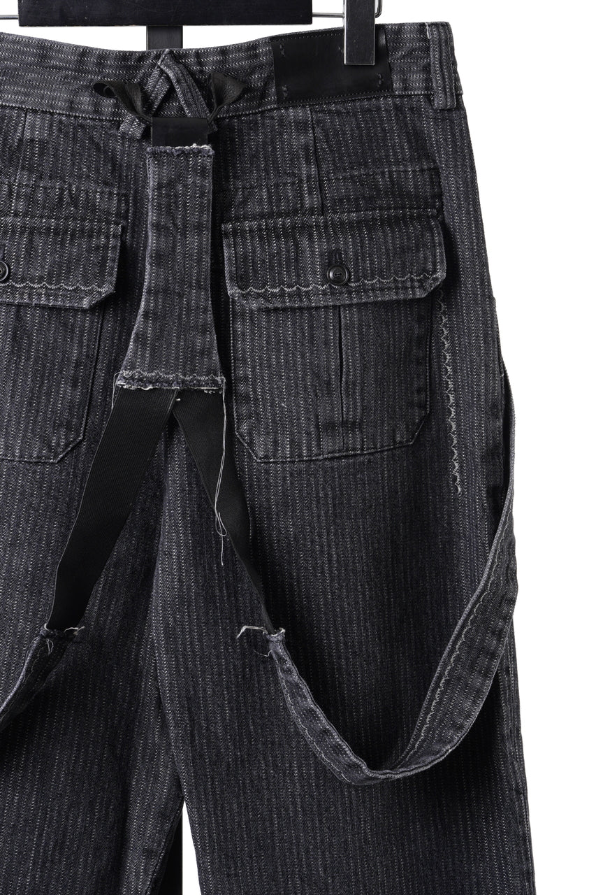画像をギャラリービューアに読み込む, A TENTATIVE ATELIER exclusive George II PAINTER'S CROSS BAND PANTS (WASHED BLACK STRIPE)