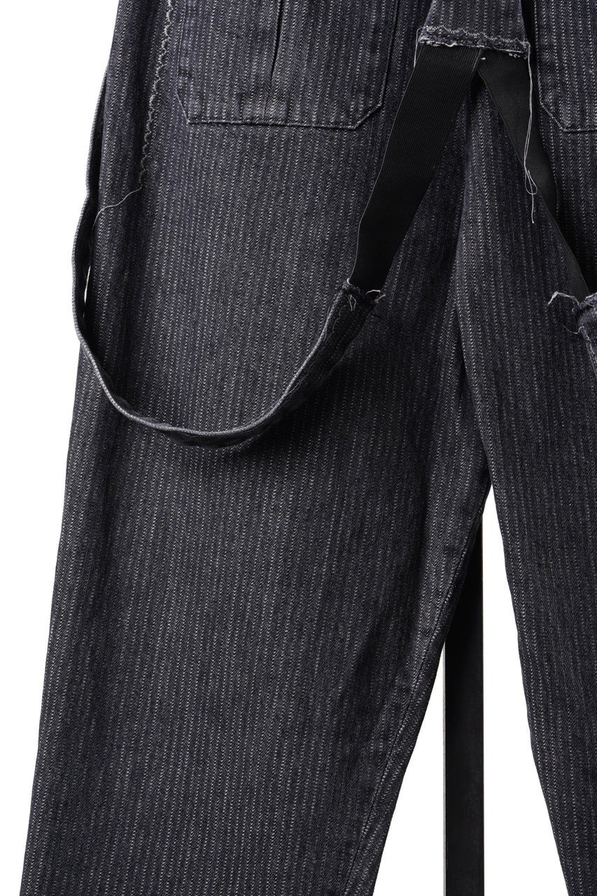 画像をギャラリービューアに読み込む, A TENTATIVE ATELIER exclusive George II PAINTER'S CROSS BAND PANTS (WASHED BLACK STRIPE)