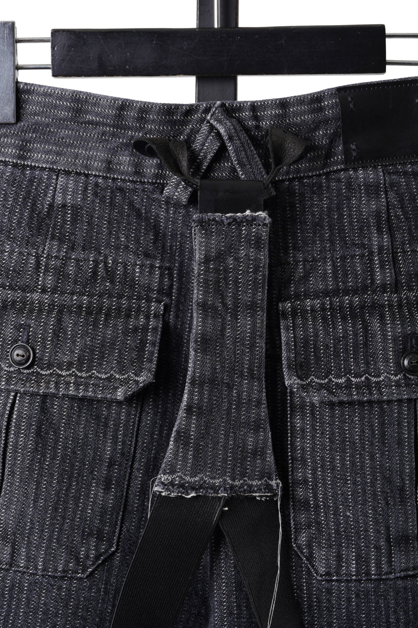 画像をギャラリービューアに読み込む, A TENTATIVE ATELIER exclusive George II PAINTER'S CROSS BAND PANTS (WASHED BLACK STRIPE)