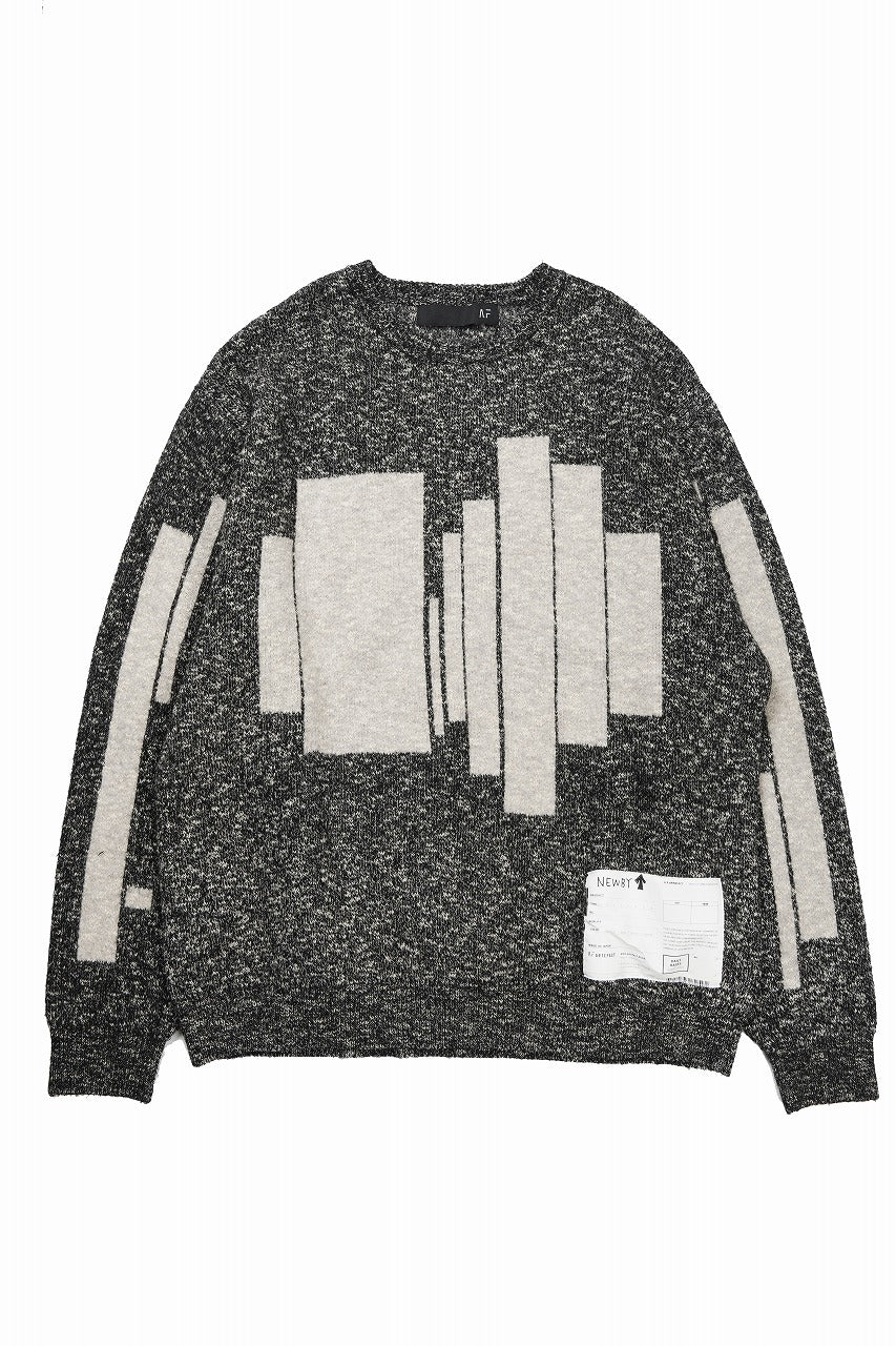 画像をギャラリービューアに読み込む, 【SAMPLE SALE】A.F ARTEFACT GEO PATTERN KNIT TOPS (GREY x BEIGE)
